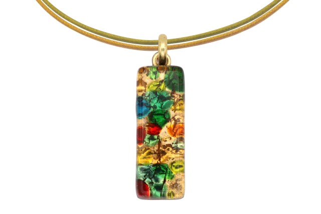 ムラーノグラスペンダント　スクエア型ペンダントトップ30mm×10mm