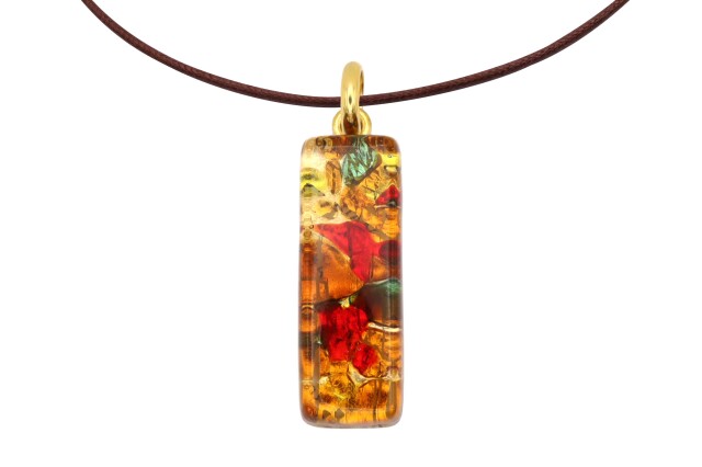 ムラーノグラスペンダント　スクエア型ペンダントトップ30mm×10mm