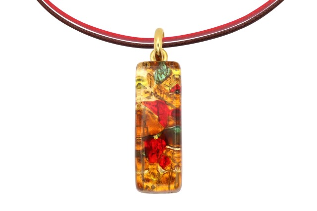 ムラーノグラスペンダント　スクエア型ペンダントトップ30mm×10mm