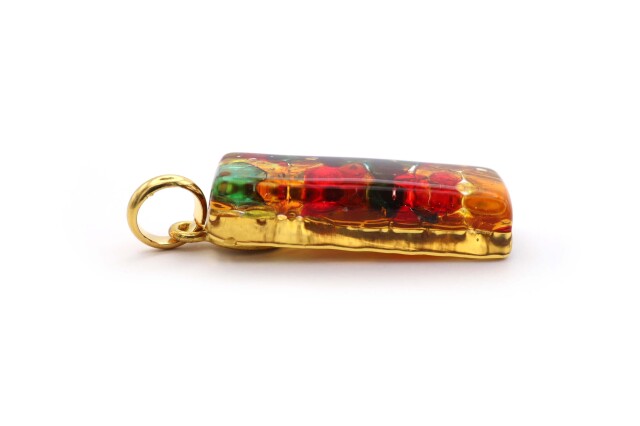 ムラーノグラスペンダント　スクエア型ペンダントトップ30mm×10mm