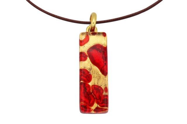 ムラーノグラスペンダント スクエア型ペンダントトップ30mm×10mm