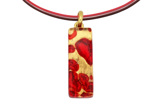 ムラーノグラスペンダント　スクエア型ペンダントトップ30mm×10mm