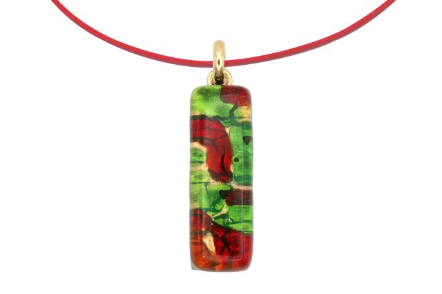 ムラーノグラスペンダント　スクエア型ペンダントトップ30mm×10mm