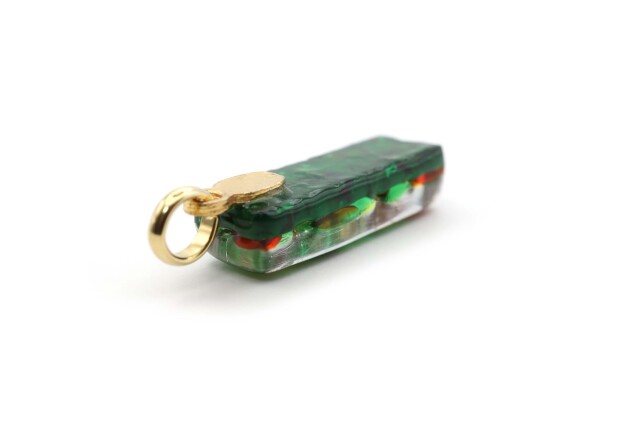 ムラーノグラスペンダント　スクエア型ペンダントトップ30mm×10mm