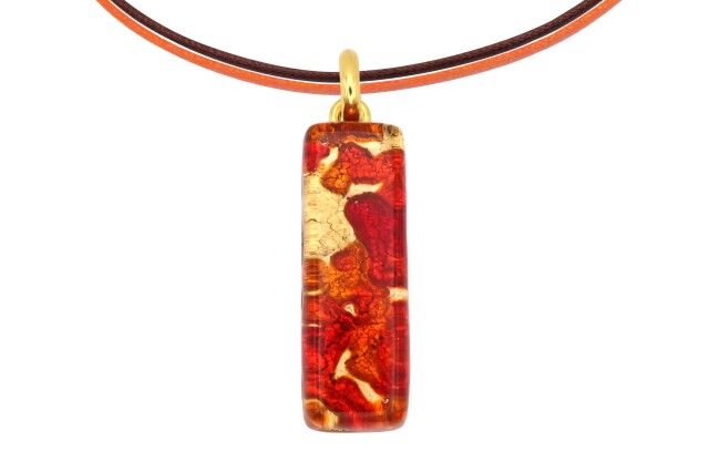 ムラーノグラスペンダント　スクエア型ペンダントトップ30mm×10mm