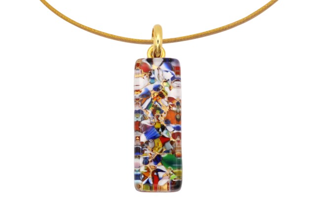 ムラーノグラスペンダント　スクエア型ペンダントトップ30mm×10mm