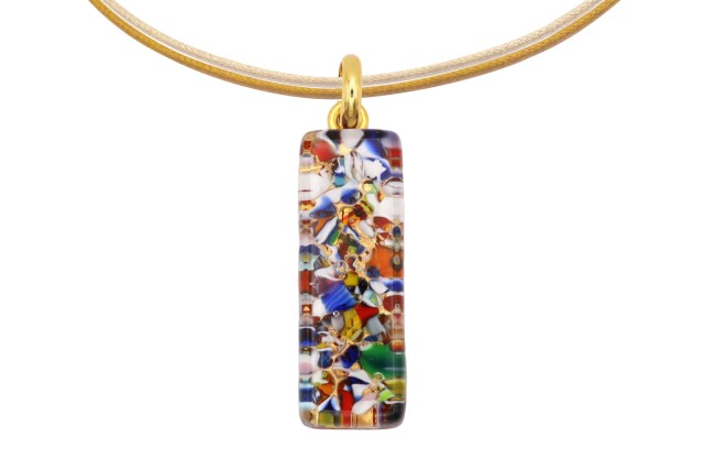 ムラーノグラスペンダント　スクエア型ペンダントトップ30mm×10mm