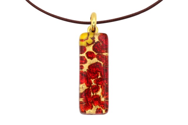 ムラーノグラスペンダント　スクエア型ペンダントトップ30mm×10mm