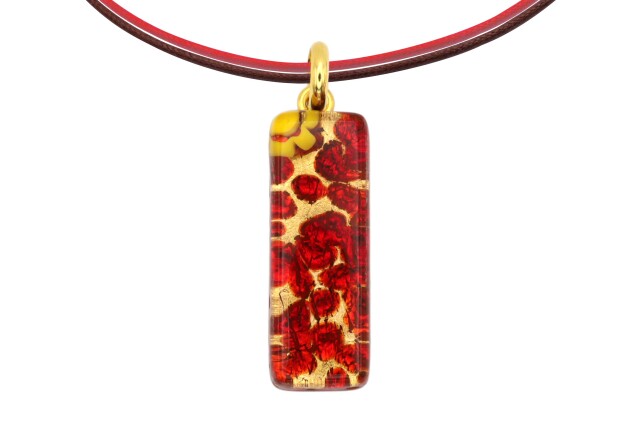 ムラーノグラスペンダント　スクエア型ペンダントトップ30mm×10mm