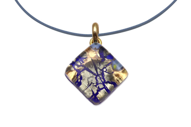 ムラーノグラスペンダント　スクエア型ペンダントトップ15mm