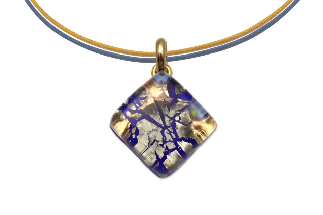 ムラーノグラスペンダント　スクエア型ペンダントトップ15mm