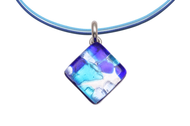ムラーノグラスペンダント　スクエア型ペンダントトップ15mm