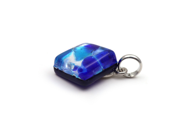 ムラーノグラスペンダント　スクエア型ペンダントトップ15mm