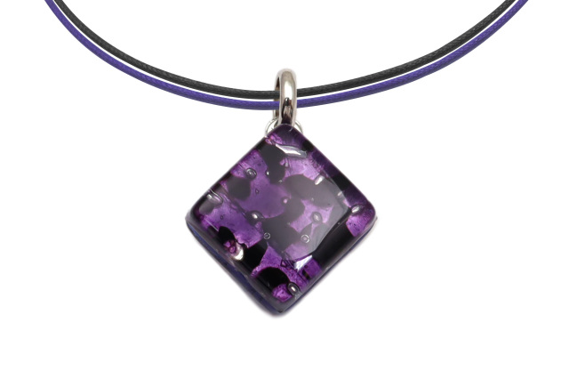 ムラーノグラスペンダント　スクエア型ペンダントトップ15mm