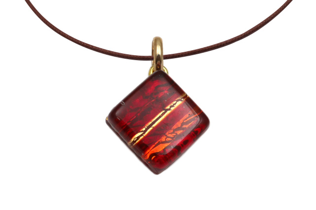 ムラーノグラスペンダント　スクエア型ペンダントトップ15mm