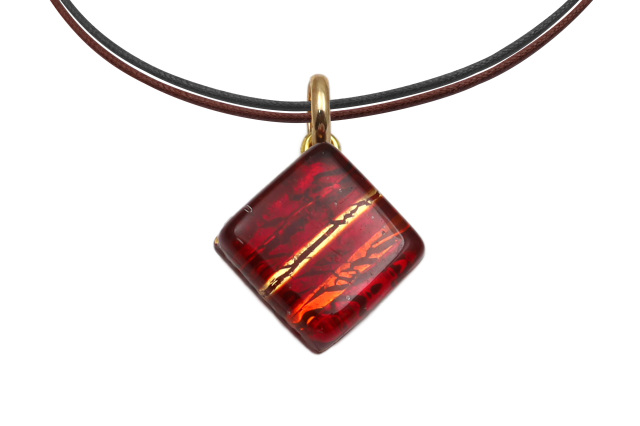 ムラーノグラスペンダント　スクエア型ペンダントトップ15mm