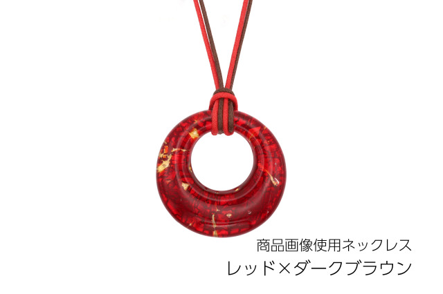 ムラーノグラスペンダント　ドーナツ型ペンダントトップ40mm