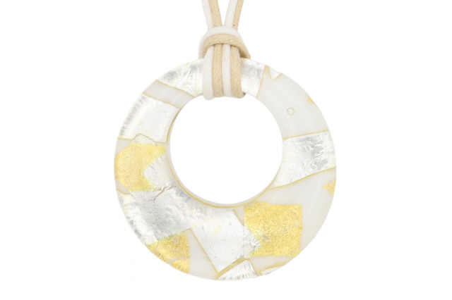 ムラーノグラスペンダント ドーナツ型ペンダントトップ40mm