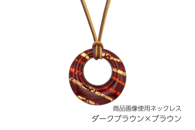 ムラーノグラスペンダント　ドーナツ型ペンダントトップ40mm