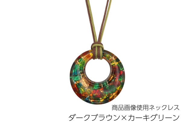 ムラーノグラスペンダント　ドーナツ型ペンダントトップ40mm