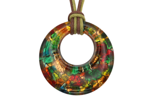 ムラーノグラスペンダント ドーナツ型ペンダントトップ40mm