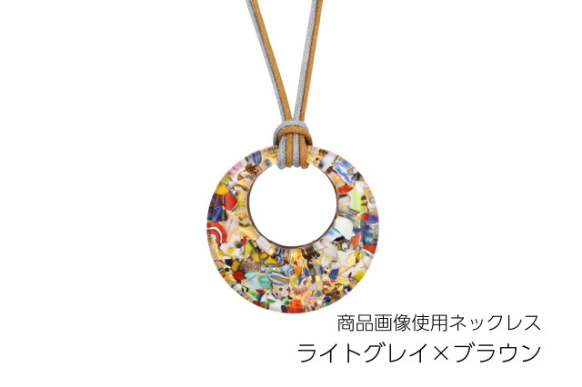 ムラーノグラスペンダント　ドーナツ型ペンダントトップ40mm