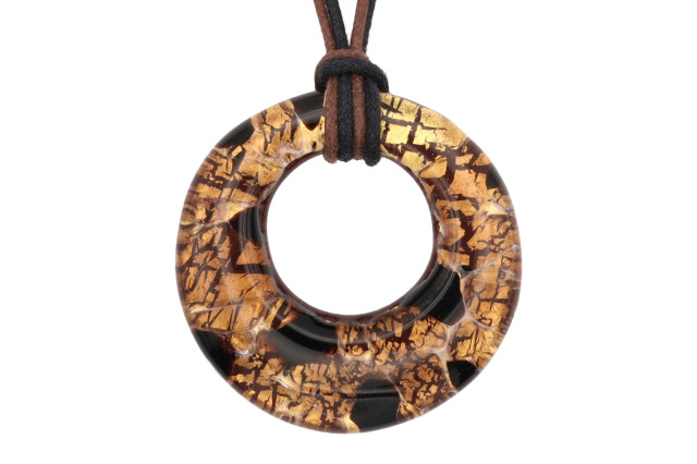 ムラーノグラスペンダント ドーナツ型ペンダントトップ40mm