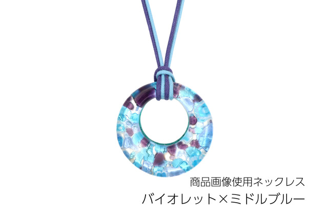 ムラーノグラスペンダント　ドーナツ型ペンダントトップ40mm