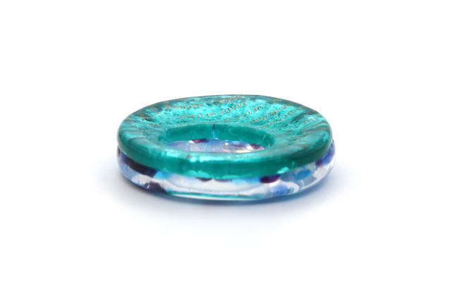 ムラーノグラスペンダント　ドーナツ型ペンダントトップ40mm