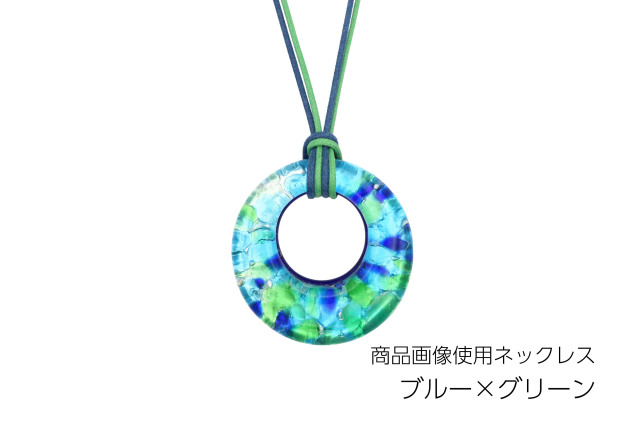 ムラーノグラスペンダント　ドーナツ型ペンダントトップ40mm