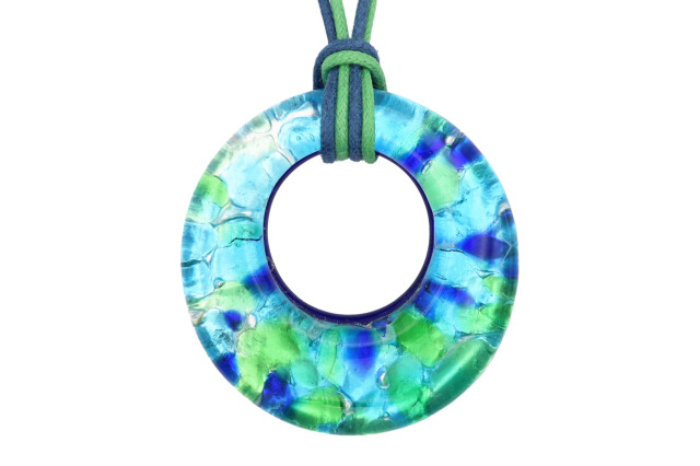 ムラーノグラスペンダント ドーナツ型ペンダントトップ40mm