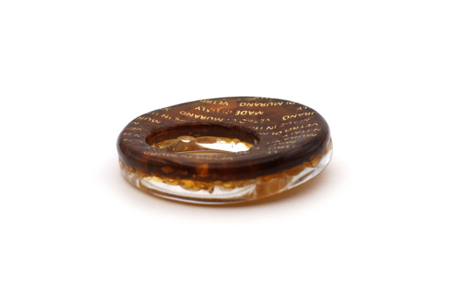 ムラーノグラスペンダント　ドーナツ型ペンダントトップ40mm