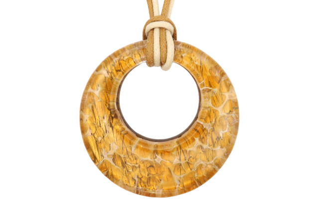 ムラーノグラスペンダント　ドーナツ型ペンダントトップ40mm
