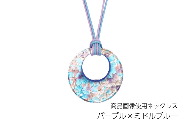 ムラーノグラスペンダント　ドーナツ型ペンダントトップ40mm