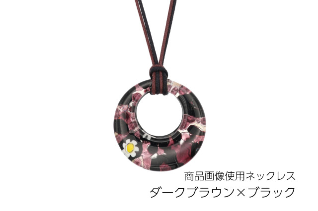 ムラーノグラスペンダント　ドーナツ型ペンダントトップ40mm