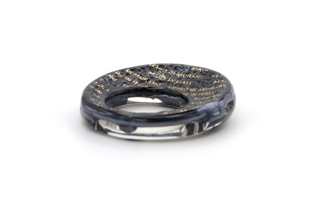 ムラーノグラスペンダント　ドーナツ型ペンダントトップ40mm