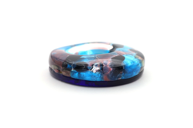 ムラーノグラスペンダント　ドーナツ型ペンダントトップ40mm