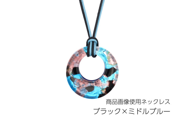 ムラーノグラスペンダント　ドーナツ型ペンダントトップ40mm