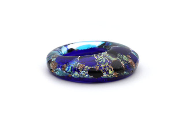 ムラーノグラスペンダント　ドーナツ型ペンダントトップ40mm