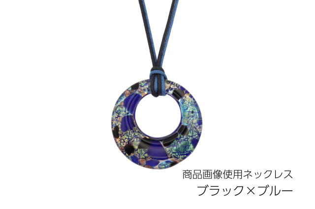ムラーノグラスペンダント　ドーナツ型ペンダントトップ40mm