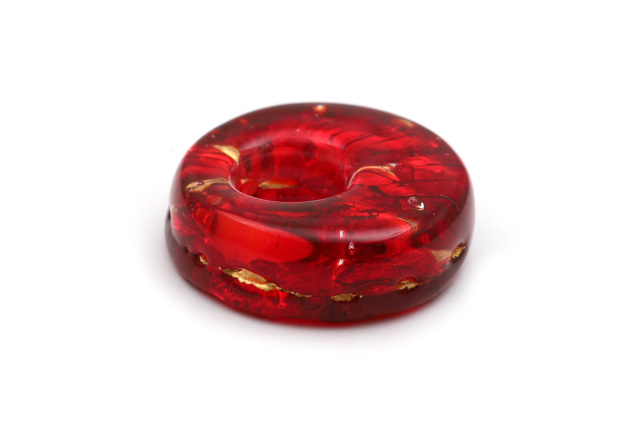 ムラーノグラスペンダント　ドーナツ型ペンダントトップ25mm