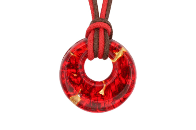 ムラーノグラスペンダント ドーナツ型ペンダントトップ25mm