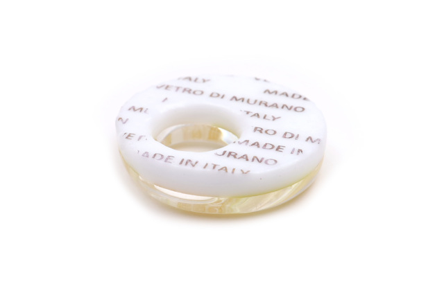 ムラーノグラスペンダント　ドーナツ型ペンダントトップ25mm
