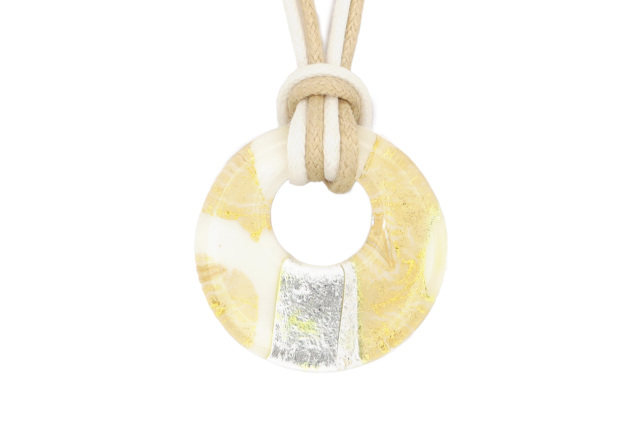 ムラーノグラスペンダント　ドーナツ型ペンダントトップ25mm