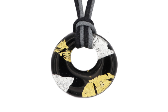 ムラーノグラスペンダント　ドーナツ型ペンダントトップ25mm