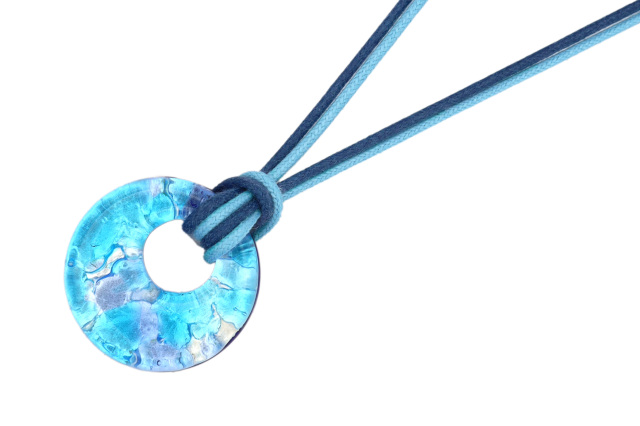 ムラーノグラスペンダント　ドーナツ型ペンダントトップ25mm