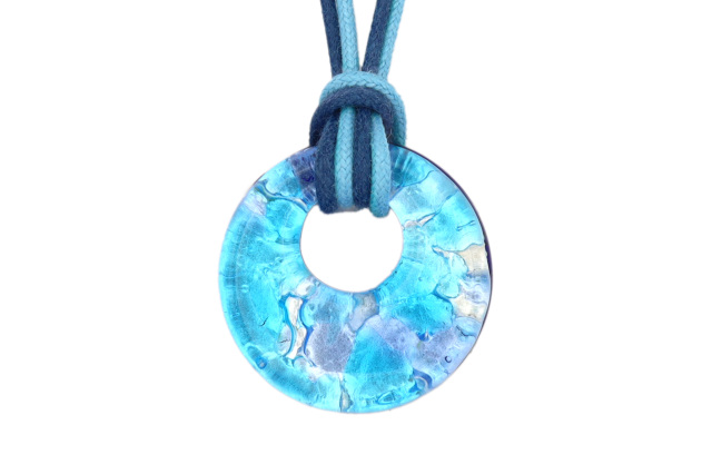 ムラーノグラスペンダント　ドーナツ型ペンダントトップ25mm