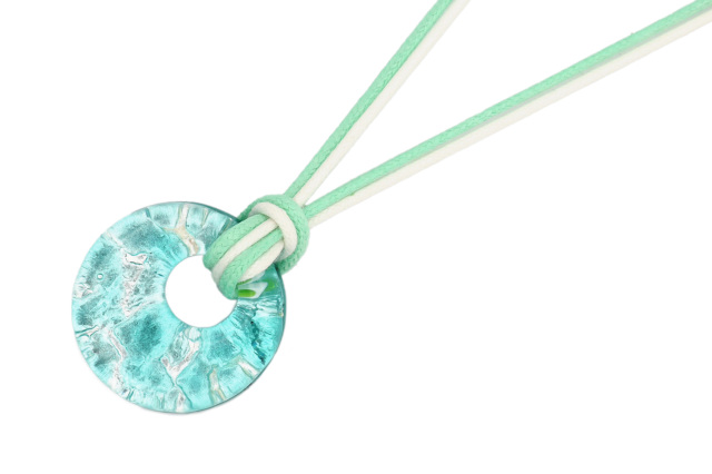 ムラーノグラスペンダント　ドーナツ型ペンダントトップ25mm