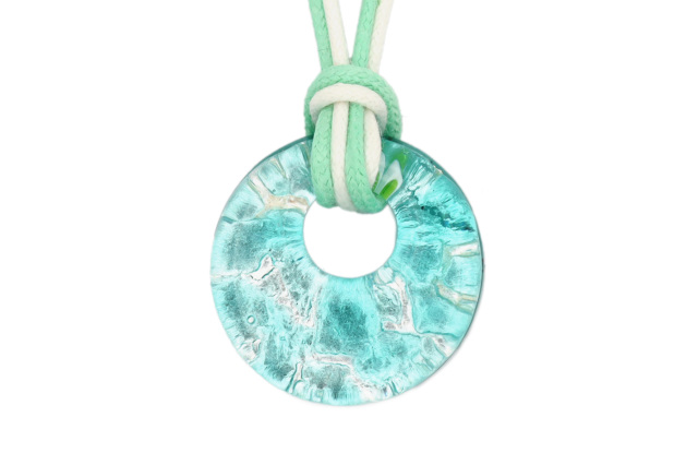 ムラーノグラスペンダント　ドーナツ型ペンダントトップ25mm