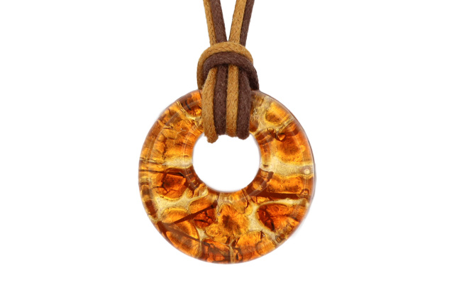 ムラーノグラスペンダント ドーナツ型ペンダントトップ25mm